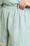Zivame Coral Glaze Woven Shorts Set - Granite Green — thumbnail 6
